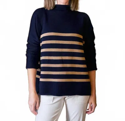 FRANK & EILEEN WOMEN'S MONTEREY STRIPE SWEATER IN NAVY BLUE