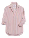 Frank & Eileen Women's Relaxed Button-up Shirt In Orange And Purple Stripe In Multi