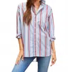 Frank & Eileen Eileen Stripe Print Relaxed Fit Button-up Shirt In Blue