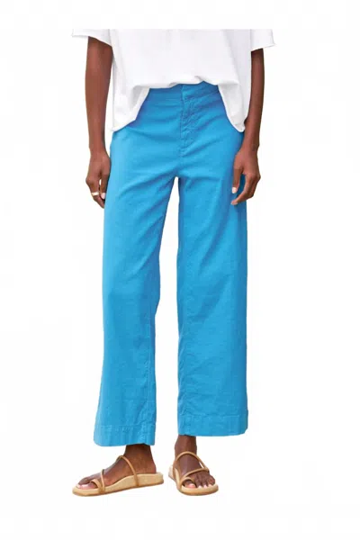 Frank & Eileen Wexford Wide Leg Linen Pants In Azul In Blue