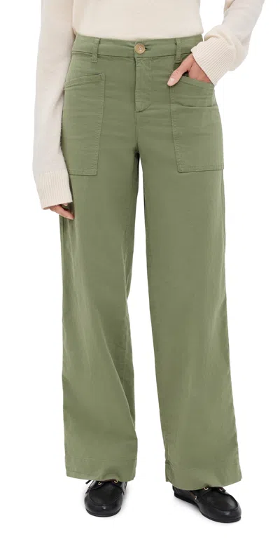 Frank & Eileen Wrap Pocket Pants Olvt In Animal Print