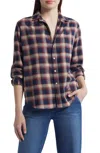 Frank & Eileen Barry Button Up Shirt In Rust/navy/red Plaid In Multi
