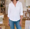 Frank & Eileen Barry Linen Button-up Shirt In White