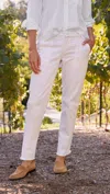 Frank & Eileen Jameson Jogger Performance Pant In White Performance Linen In White