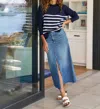 Frank & Eileen Donnybrook Denim Skirt In Classic Blue Wash In Multi