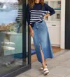 Frank & Eileen Donnybrook Denim Skirt In Classic Blue Wash In Multi