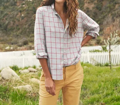 Frank & Eileen Eileen Long Sleeve Button Down In Grey Red Windowpane