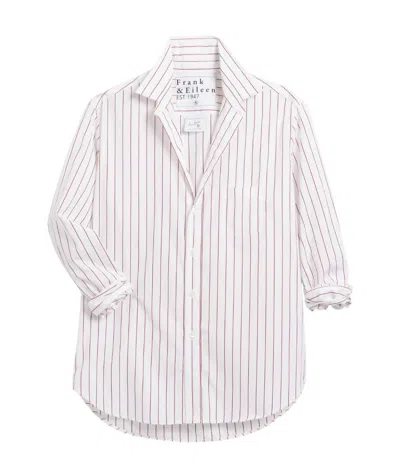 Frank & Eileen Eileen Relaxed Button-up Shirt In Thin Red Stripe In Multi