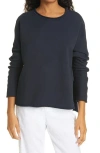 Frank & Eileen Anna Long Sleeve Capelet Sweatshirt In British Royal Navy