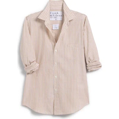 Frank & Eileen Women's Eileen Relaxed Button-up Shirt In Textured Sand In Sand Stripe