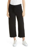 Frank & Eileen Catherine Crop Wide Leg Sweatpants In Black