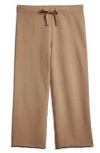 Frank & Eileen Catherine Crop Wide Leg Sweatpants In Camel