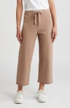 Frank & Eileen Catherine Crop Wide Leg Sweatpants In Cappuccino