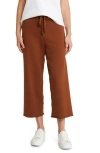 Frank & Eileen Catherine Crop Wide Leg Sweatpants In Cinnamon