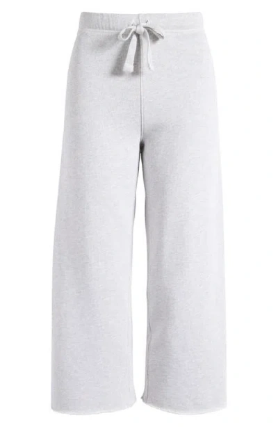 Frank & Eileen Catherine Crop Wide Leg Sweatpants In Gray Melange