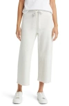 Frank & Eileen Catherine Crop Wide Leg Sweatpants In Heather White Melange