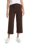 Frank & Eileen Catherine Crop Wide Leg Sweatpants In Irish Chocolate