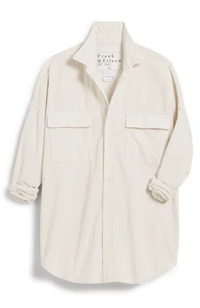 Frank & Eileen Cotton Corduroy Utility Button-up Shirt In White