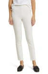 Frank & Eileen Fitzpatrick Raw Hem Pull-on Slim Straight Leg Pants In Antique White