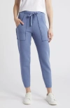 Frank & Eileen Eamon Patch Pocket Cotton Joggers In Blueberry