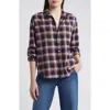 Frank & Eileen Barry Button Up Shirt In Rust/navy/red Plaid