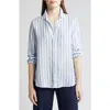 Frank & Eileen Eileen Relaxed Button-up Shirt In Wide White Blue Stripe
