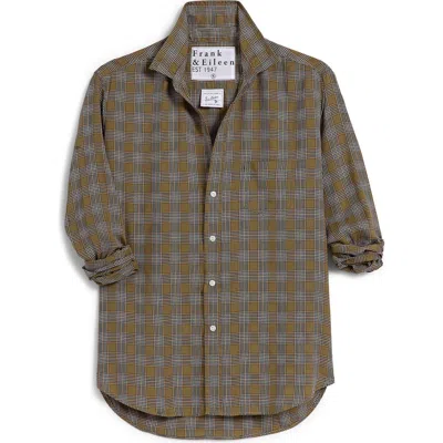 Frank & Eileen Women's Eileen Relaxed Button-up Shirt In Army Green Plaid W/ Glitter In Army Green Plaid W/glitter