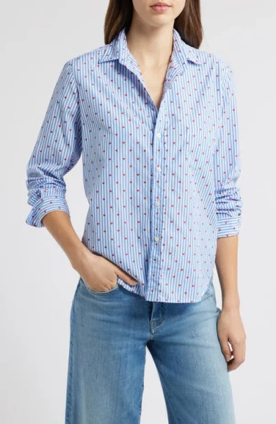 Frank & Eileen Eileen Relaxed Button-up Shirt In Blue Stripe Hearts
