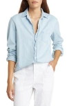 Frank & Eileen Eileen Shirt In Classic Blue W/tattered Wash