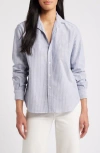 Frank & Eileen Eileen Relaxed Button-up Shirt In Navy Stripe