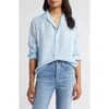 Frank & Eileen Eileen Stripe Relaxed Linen Button-up Shirt In Turq Stripe