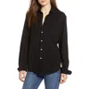 Frank & Eileen Eileen Relaxed Terry Button-up Shirt In Blackout