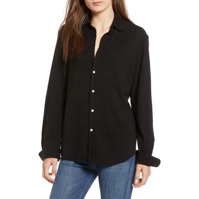 Frank & Eileen Eileen Relaxed Terry Button-up Shirt In Blackout