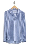 Frank & Eileen Eileen Stripe Relaxed Linen Button-up Shirt In Multi Blue Stripe