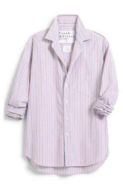 Frank & Eileen Eileen Stripe Relaxed Button-up Shirt In Rust Purple Blue Multi Strip