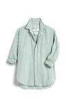 Frank & Eileen Eileen Stripe Relaxed Cotton Button-up Shirt In Green Sand Stripe