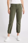 Frank & Eileen Foxrock The Italian Stretch Cotton Utility Joggers In Army