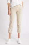 Frank & Eileen Foxrock The Italian Stretch Cotton Utility Joggers In Khaki