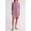 Frank & Eileen Hunter Stripe Step Hem Linen & Cotton Shirtdress In Pink/navy/orange