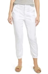 Frank & Eileen Jameson Jogger Performance Pant In White Performance Linen In White