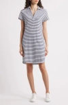 Frank & Eileen Lauren Stripe Cotton Polo Dress In White Br