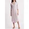 Frank & Eileen Long Sleeve Linen Midi Shirtdress