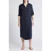 Frank & Eileen Long Sleeve Linen Midi Shirtdress
