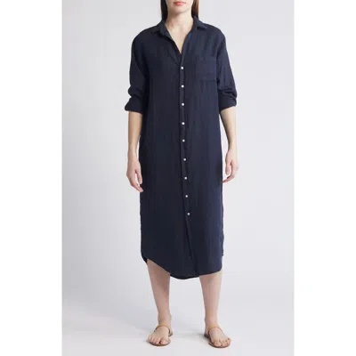 Frank & Eileen Long Sleeve Linen Midi Shirtdress