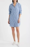 Frank & Eileen Mary Classic Long Sleeve Shirtdress In Blue