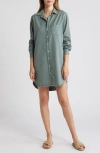 Frank & Eileen Mary Classic Long Sleeve Shirtdress In Thyme