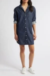 Frank & Eileen Mary Classic Long Sleeve Shirtdress In Vintage Stonewashed Indigo