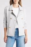 Frank & Eileen Mini Belfast Crop Knit Peacoat In Gray Melange