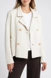 Frank & Eileen Mini Belfast Crop Knit Peacoat In White