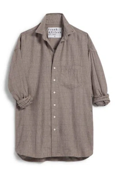Frank & Eileen Oversize Cotton Button-up Shirt In Brown
